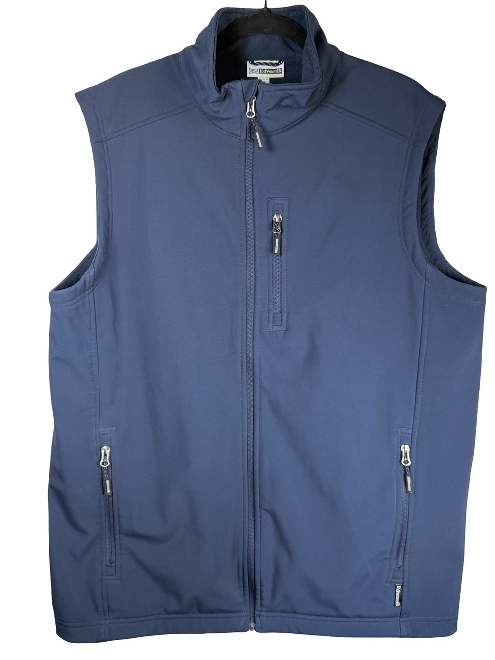 Edward’s Navy Blue Soft Shell Lined Outdoor Windbreaker Warm Vest Size Large